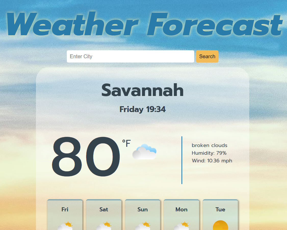 Weather app preview